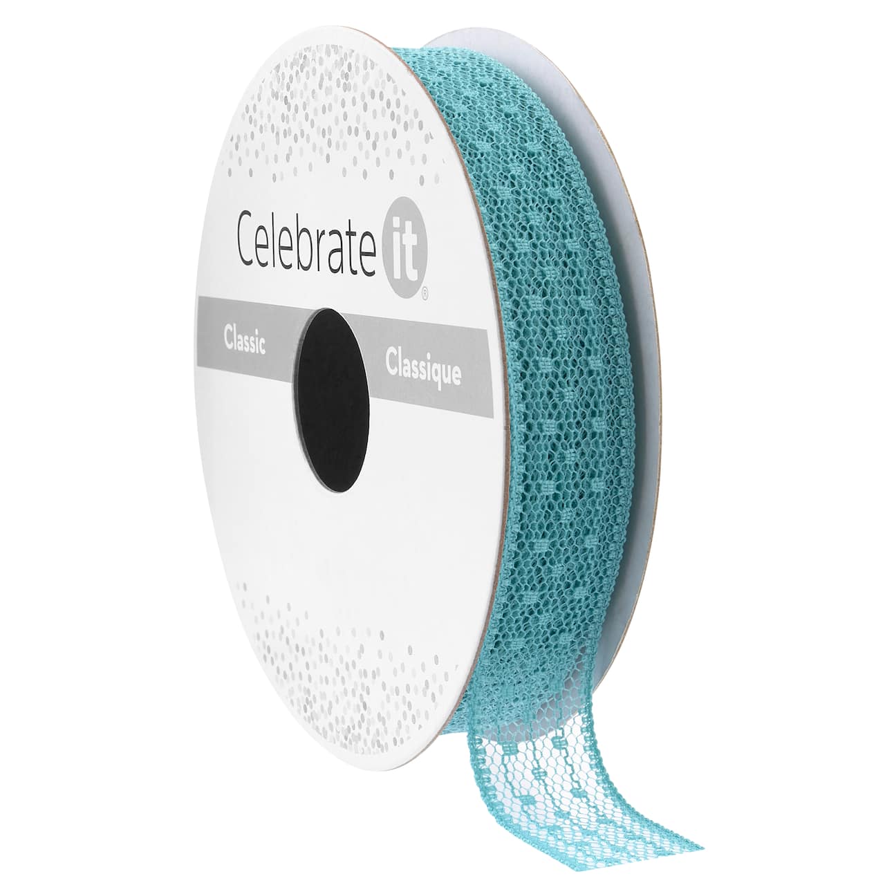 5/8" x 7yd. Teal Lace Ribbon by Celebrate It® Classic